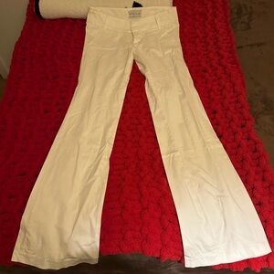 Bershka Cream Low Rise Flare Pants